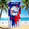 1Pc Philadelphia 76Ers Artwork Beach Towel, Quick Dry, Multi-Use for Beach Pool Gym Yoga Home Travel, Christmas, Halloween, Xmas Gift M929276