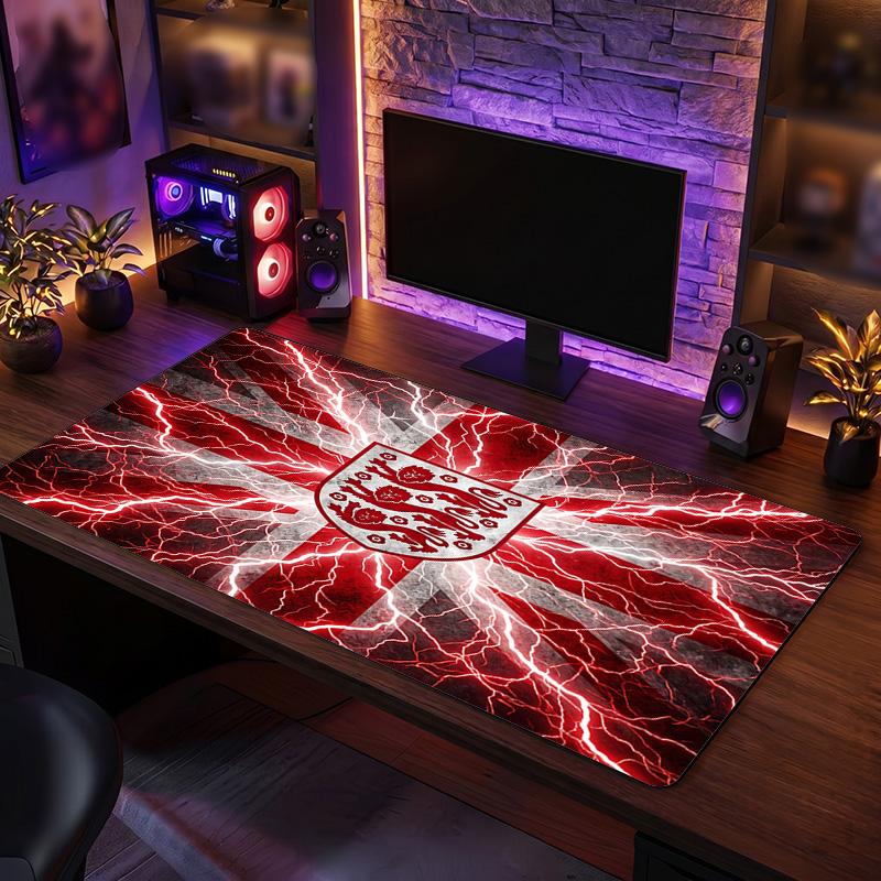 England Football Crest Mouse Pad, Extended Non Slip Rubber Desk Mat for Gaming Office Laptop Fan Gift