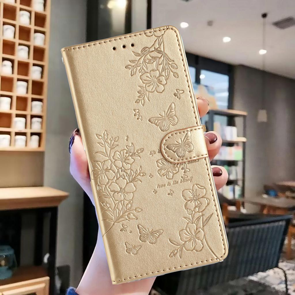 For Xiaomi Poco C75 4G/Redmi 14R 5G/14C 4G Wallet Phone Case Butterfly Floral Imprint Leather Flip Cover