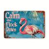 Metal Wall Art Vintage Flamingo Garden Decor Outdoor Animal Poster