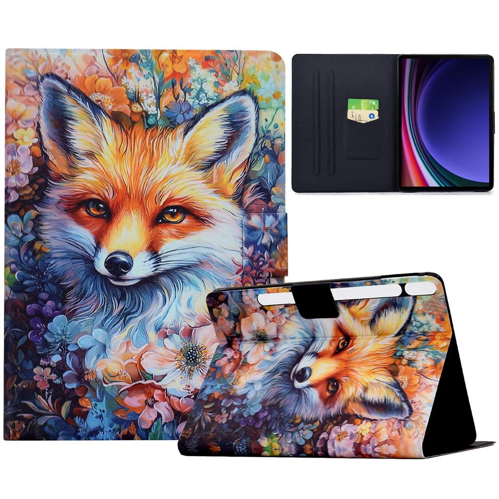Leather Case for Samsung Galaxy Tab S10 Lite/S10 FE/S9 FE/S9 Pattern Painting Card Slots Stand Tablet Cover with Auto Sleep/Wake