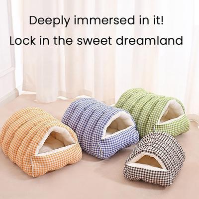 Cama Nido para Gatos Invierno Cálido Cueva para Mascotas Interior Gatos Casa Acolchada Tienda Cama Suave de Felpa para Mascotas Extraíble Lavable para Gatos y Cachorros