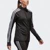 Adidas Training Knitted Striped Long Sleeve Jacket Women Jackets Black BK7680