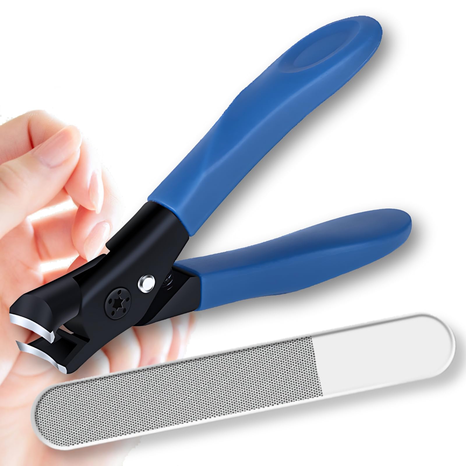 

Кусачки LuSarios для ногтей с пилочкой для ногтей для вросших, твердых ногтей и полировки ногтей (Полировщик для стекла) Ногти, Ногти, (синий) синий