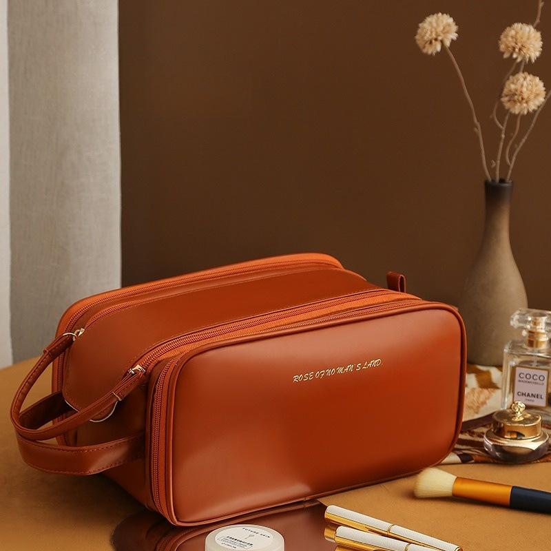 Tragbare Aufbewahrungstasche für Make-up und Kosmetik mit großem Fassungsvermögen für Reisen. Neue Waschtasche für Kosmetikpinsel und Schreibtisch-Aufbewahrungstasche