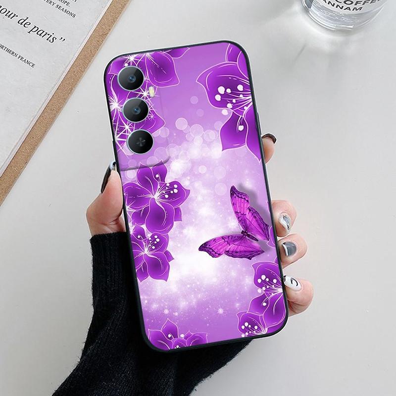 For Realme C65 Case C 65 Lovely Cartoon Flower Painted Soft Silicone Phone Cover For Realme C65 4G Funda Coque RealmeC65