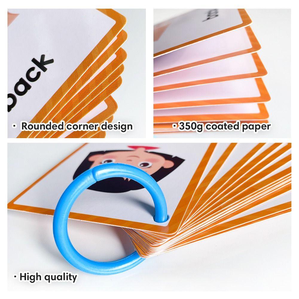 Montessori Flashcards Early Educational Double Side Vocabulary Cards Toddler Teaching Aids English Vocabulary