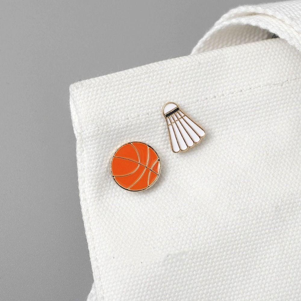 Volleyball Sports Ball Enamel Pin Basketball Metal Badge Simple Dripping Oil Brooch  Jewelry Gift