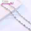 Neu Lila Weiß Zirkon Engagement Schmuck Für Frauen Weibliche 925 Sterling Silber Link Kette Armbänder Armreifen Anmutigen Design
