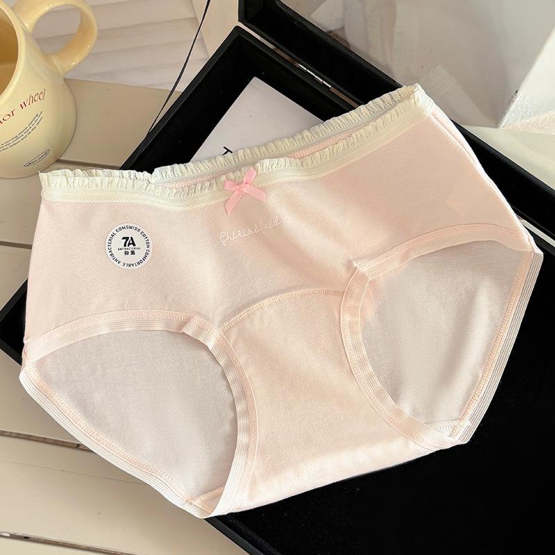 Ladies Spring and Autumn New Lovely Cotton Comfortable 7A Antibacterial  Extended Crotch Waist Underwear