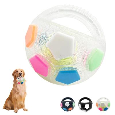 Dog Calming Ball Interactive Football Design Dog Toy Pets Toss And Fetch Toy with Squeaker Treat Dispensing for Small Medium Large Dogs
