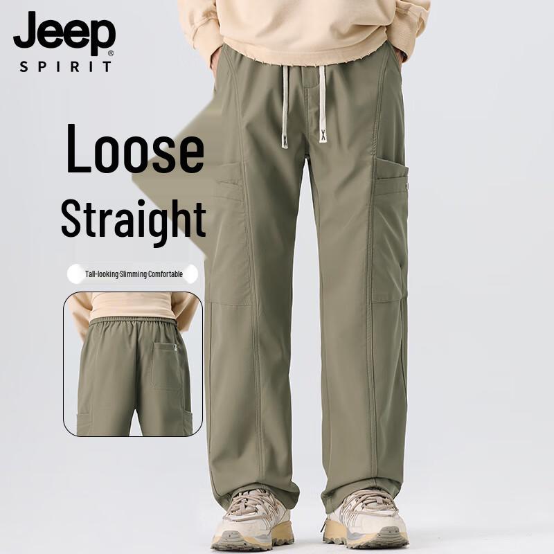 

JEEP SPIRIT Men s Fall/Winter Straight-Leg Cargo Pants M