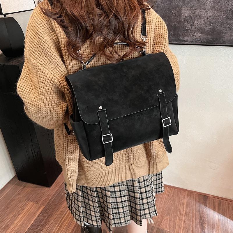 

Solid color backpack summer new backpack briefcase large capacity texture hand backpack bag