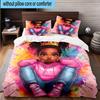 3PCS Black Princess Magic Celebration 3pcs Bedding,Including 3PCS Duvet Cover And 2pcs Pillowcases Perfect for Christmas,Ideal for Bedroom, Dormitory