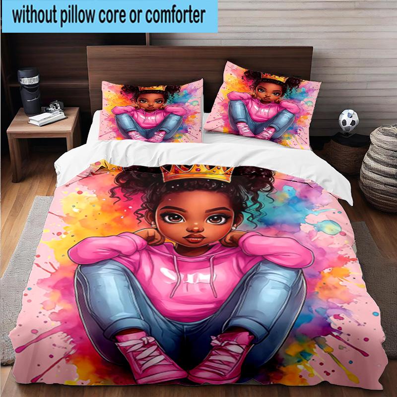 3PCS Black Princess Magic Celebration 3pcs Bedding,Including 3PCS Duvet Cover And 2pcs Pillowcases Perfect for Christmas,Ideal for Bedroom, Dormitory