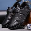 Designer Brand Men's Leather Casual Shoes Massage Soles Hollowed Out Shoes Breathable Summer Hot Selling Men's Work Shoes