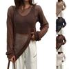 Women’s Hollow Out Knit Pullover Long Sleeve Loose Fit Lightweight Summer Sun Protection Casual Top Sweater Layer