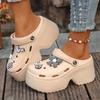 Women Chunky Platform Sandals 2026 Summer Soft Thick Sole Diy Clogs Garden Shoes Woman Closed Toe Non-Slip Beach Slides Sandals