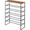 Yamazaki Shoe Rack with Top W66 X D25 X Tower Shoe Shoe with 3370 (Yamazaki Industries) 6-Tier Shelf, Black, Approx. H87cm, Series, Cabinet, Storage,