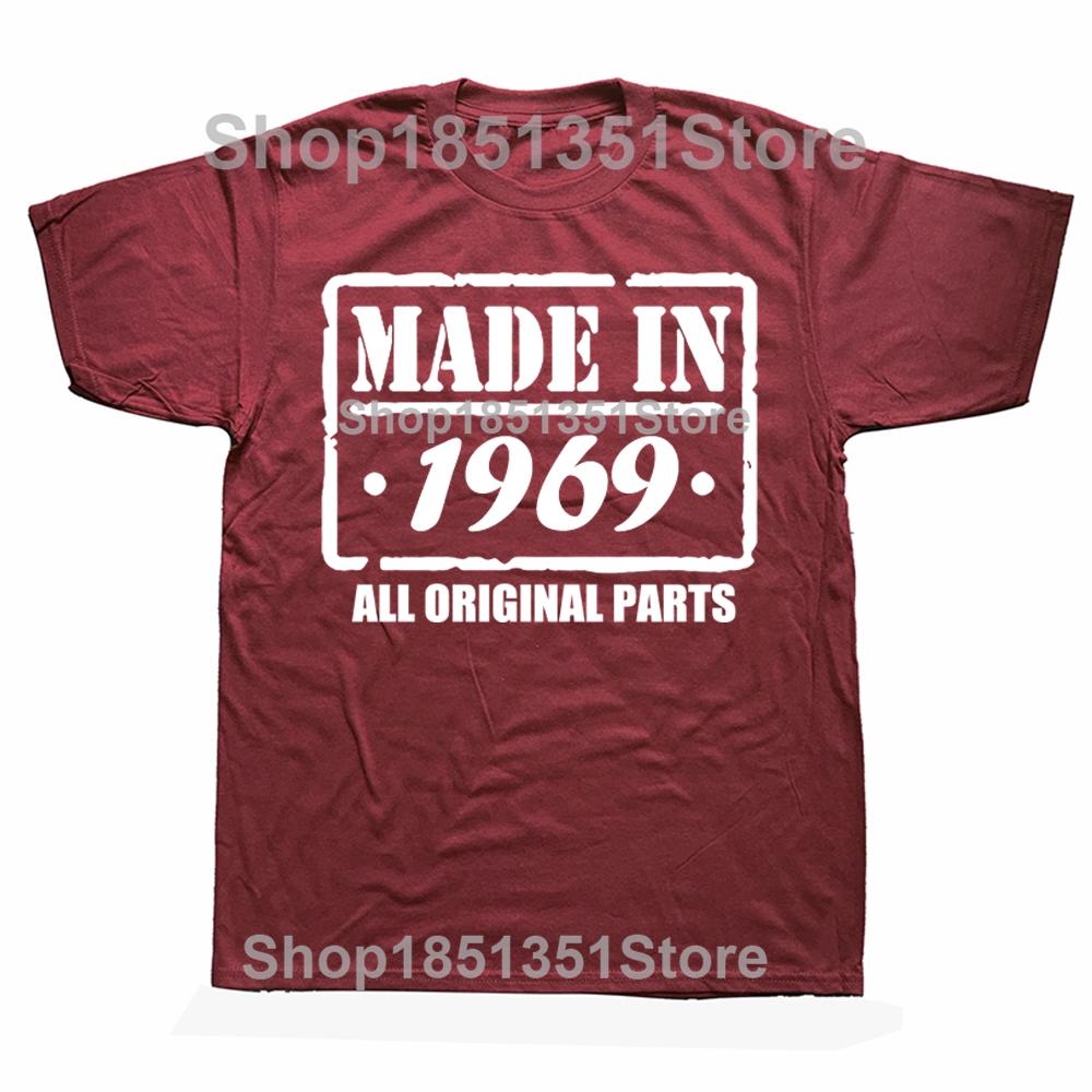

Новая мужская футболка с прикольным принтом Сделано в 1969 большого размера, повседневная футболка с коротким рукавом, винтажная парная футболка 4XL