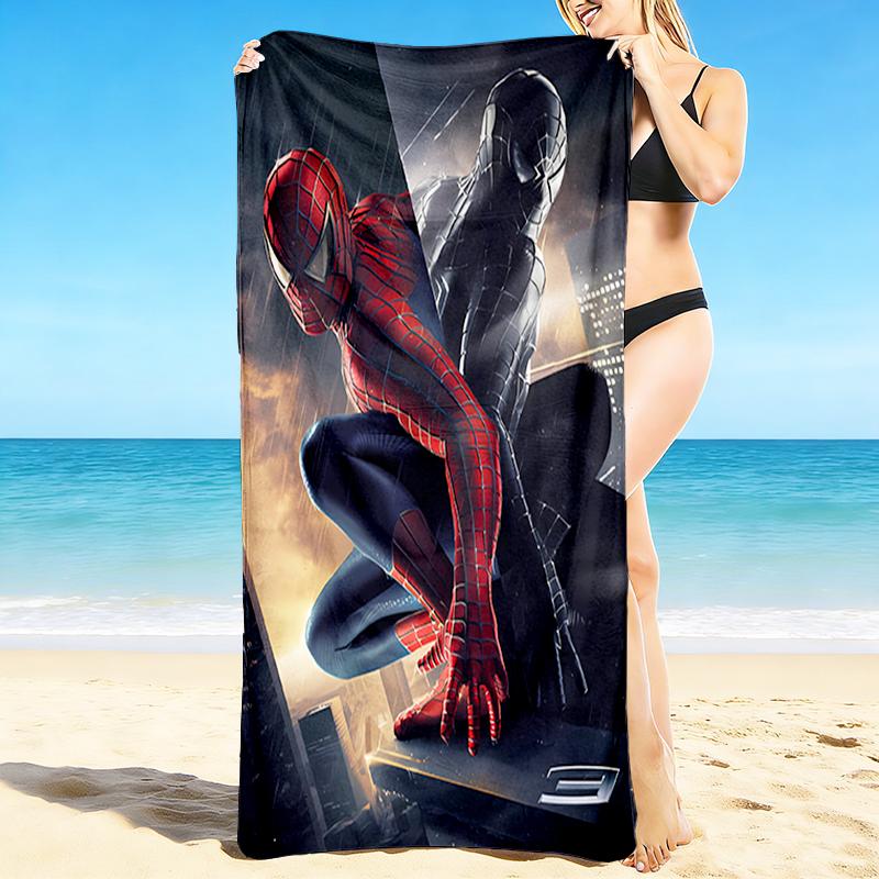 1Pc Spiderman Dual Identity Beach Towel, Quick Dry, Multi-Use for Beach Pool Gym Yoga Home Travel, Christmas, Halloween, Xmas Gift M928465
