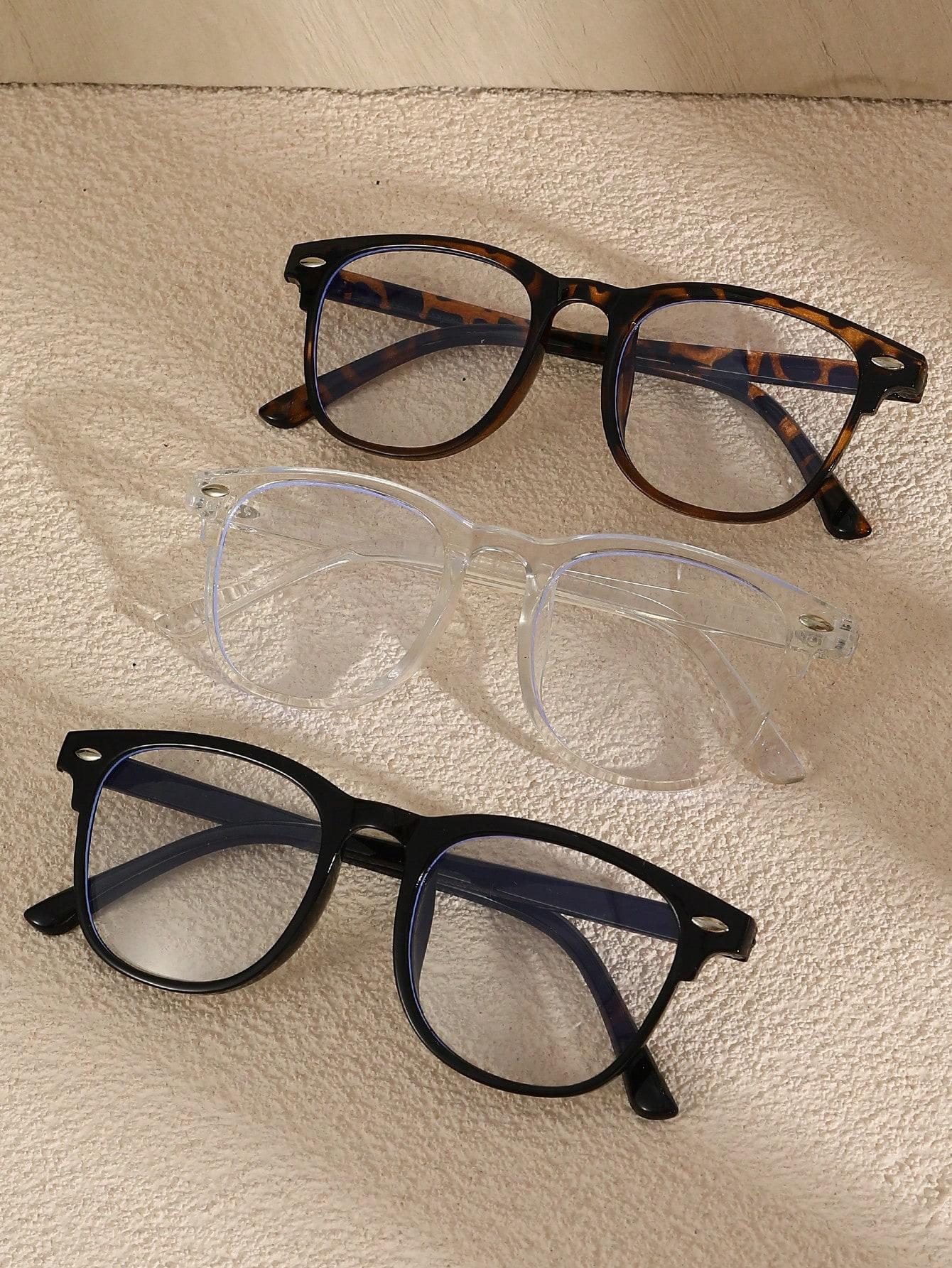 

3 шт. модные классические пластиковые прозрачные очки Pentos с защитой от синего света для повседневного чтения в офисе, защиты глаз.