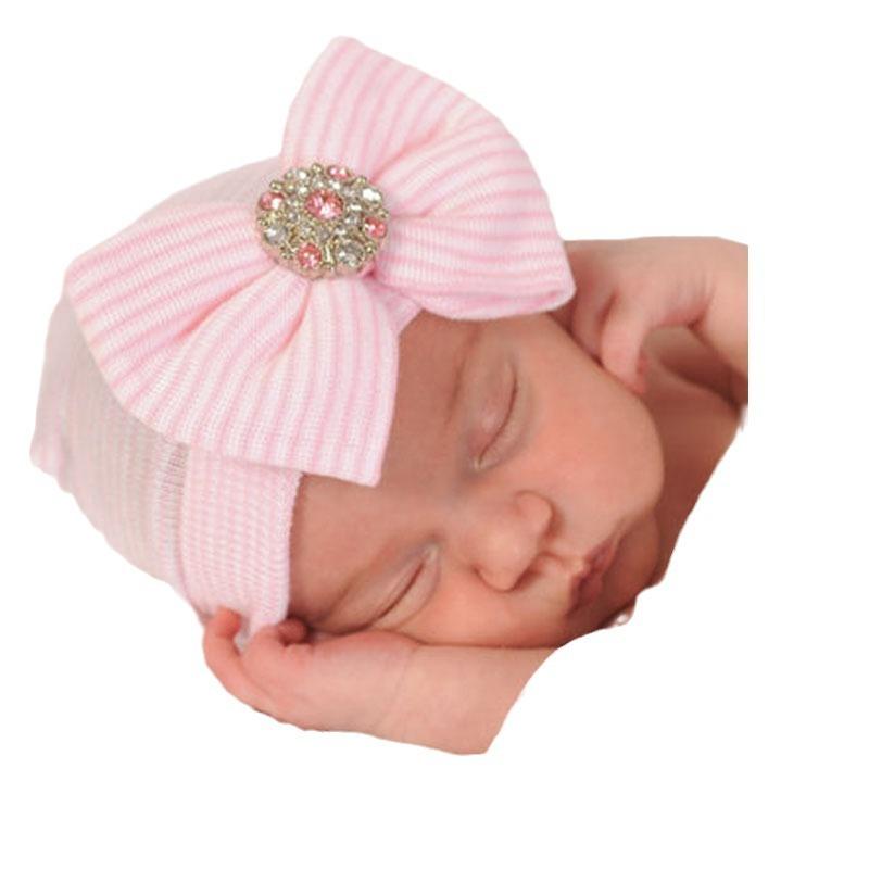 Big Bow Hat for Newborn Baby Spring and Autumn Cute Knit Pullover Hat for Children