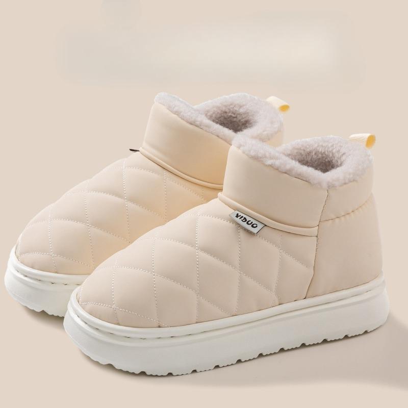 Women's Waterproof Snow Boots Anti-slip and Warm Shoes Stylish and Thick Soles Cotton Slippers for Winter