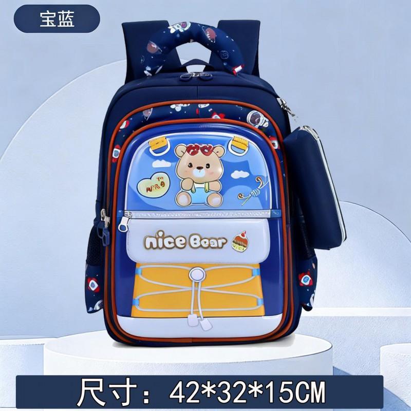 Lightweight Kids School Backpack Boys Girls Grade 1-6 Dual Compartment Nylon Oxford Bag With Padded Air Cushion Straps