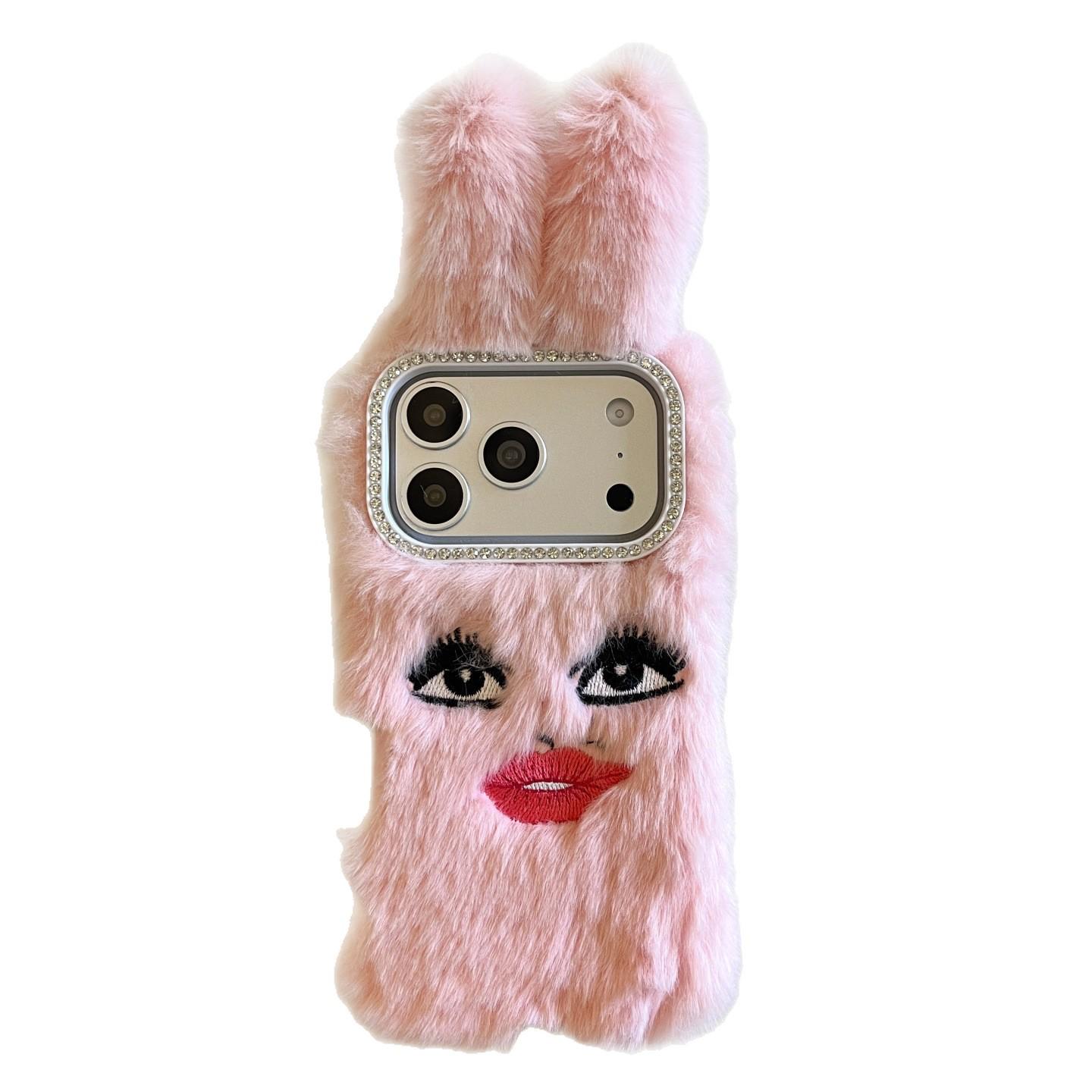 

Plush Rabbit Ears iPhone Case for Models 13-17 Pro Max: Protective and Stylish Cover iPhone 17 Pro Max