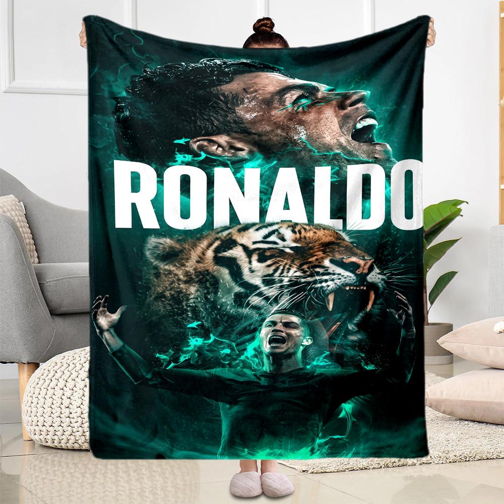 Ronaldo's Powerful Cristiano Celebration Blanket Durable Comfort Perfect for Bed Office Picnics Four Seasons Universal Modern