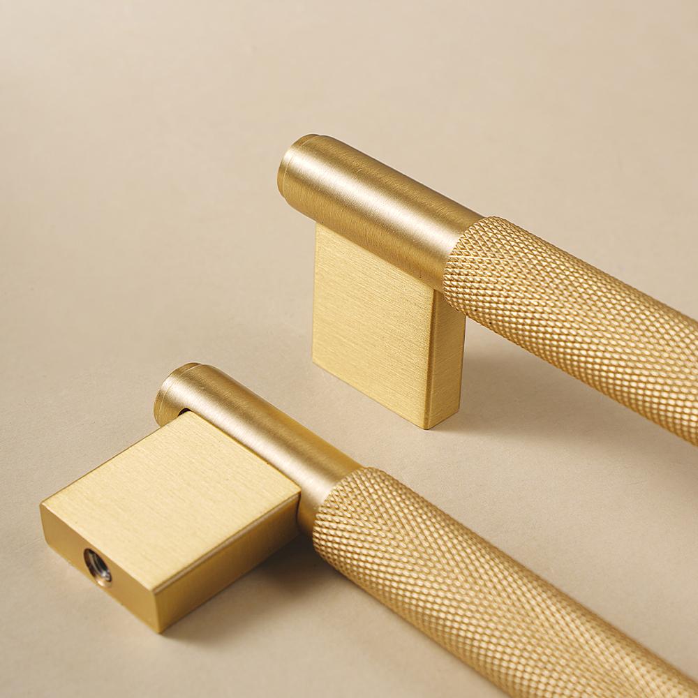 Dooroom Solid Brass Knurled Cross Diamond Cut Pattern Modern Cabinet Refrigerator Door Pull Drawer Knobs Hardware Handles