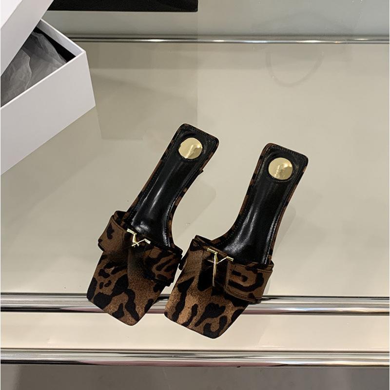 Temperament outer wear thin heel toe cool slippers women's black 2025 new summer fashion sexy high heels