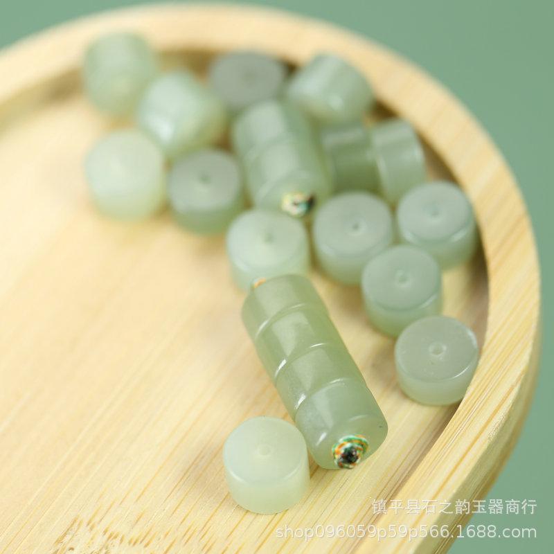 Natural Hetian Jade Spacer Beads for DIY Bracelet Accessories and Ornaments A10