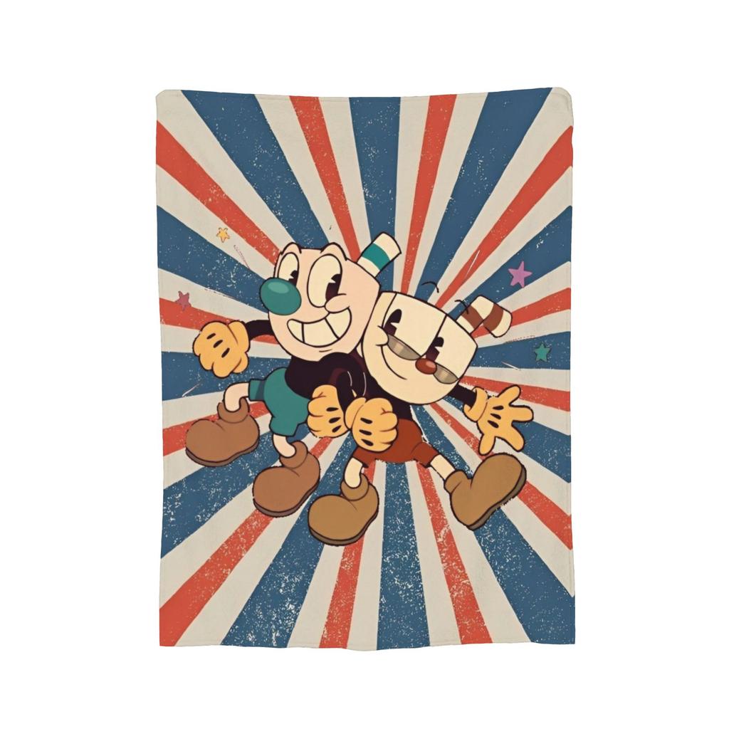 Cupheads Video Game Art Blankets Flannel Super Warm Throw Blankets for Outdoor Travel Bedroom Quilt