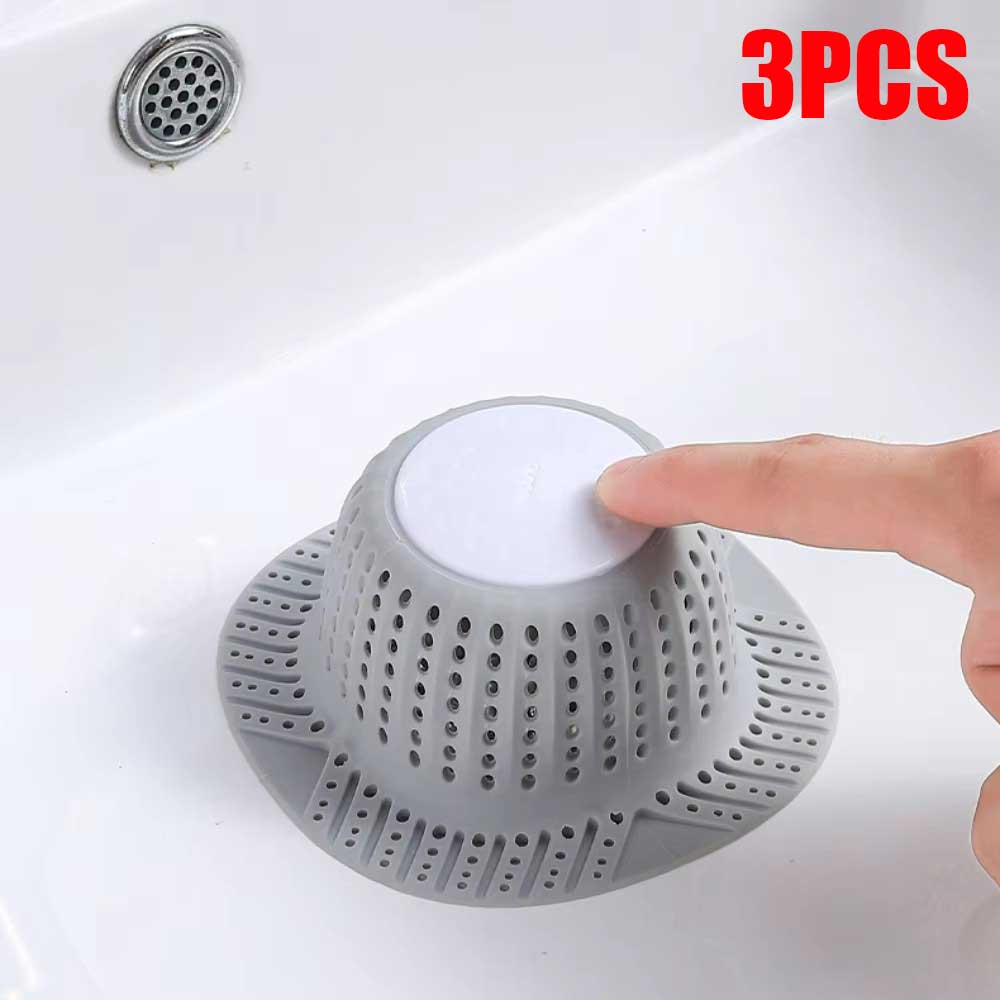 New Bathtub Drain Hair Catcher Collapsible Drain Protector for Pop-Up and Regular Drains of Shower Bathtub Tub Bathroom Sink