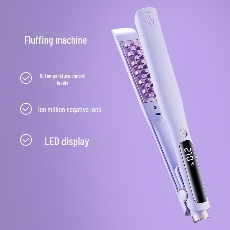 Dual-Purpose Curling & Straightening Iron for Hair: Compact & Fluffy Style Tool for Korean Students