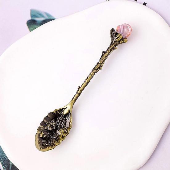 Koffielepel Kristallen Kop Vintage Dessertlepel Ergonomische Handgreep Tafelgerei voor Precieze Kruiding Serveren van Desserts Elegante Keukengerei