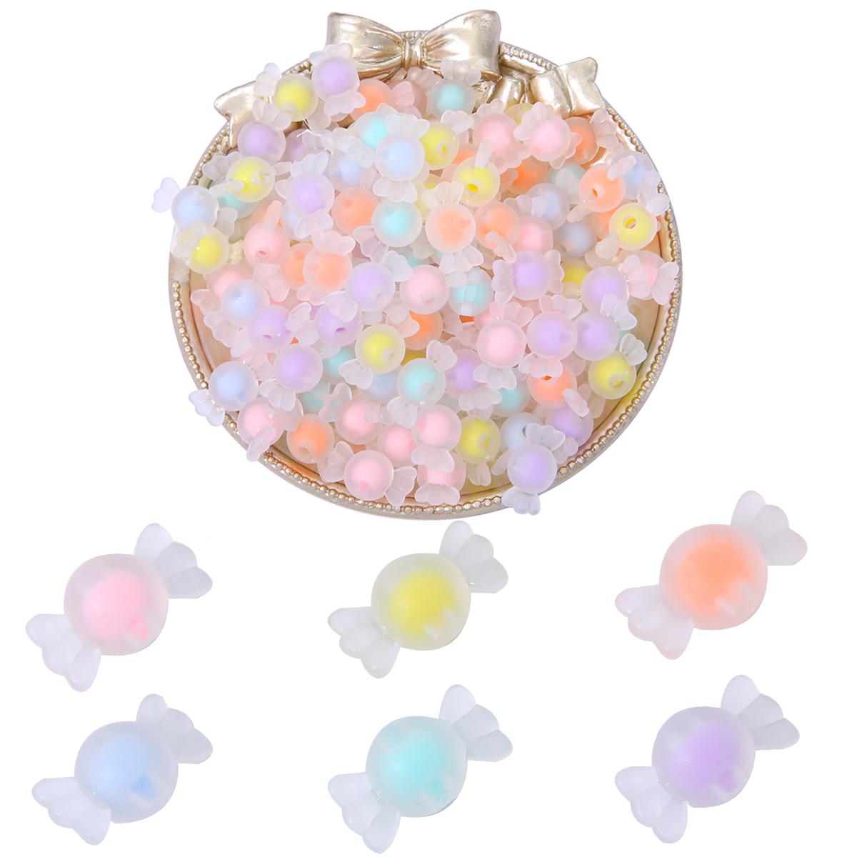 

50 шт./пакет 17x9 мм пластиковые акриловые бусины в форме конфет, подвески для ожерелья, браслета, брелок, сделай сам, аксессуары для изготовления ювелирных изделий frosted разноцветный