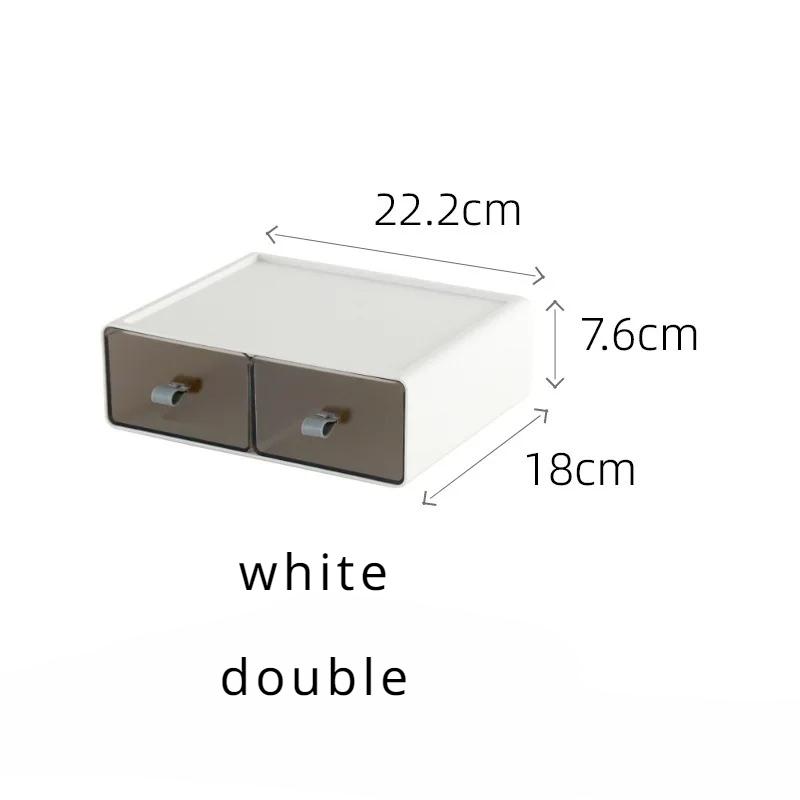 Storage Box Desktop Stackable Organizer Drawer Makeup Organizing Container Masks Lipsticks Bathroom Storage Office Accessories