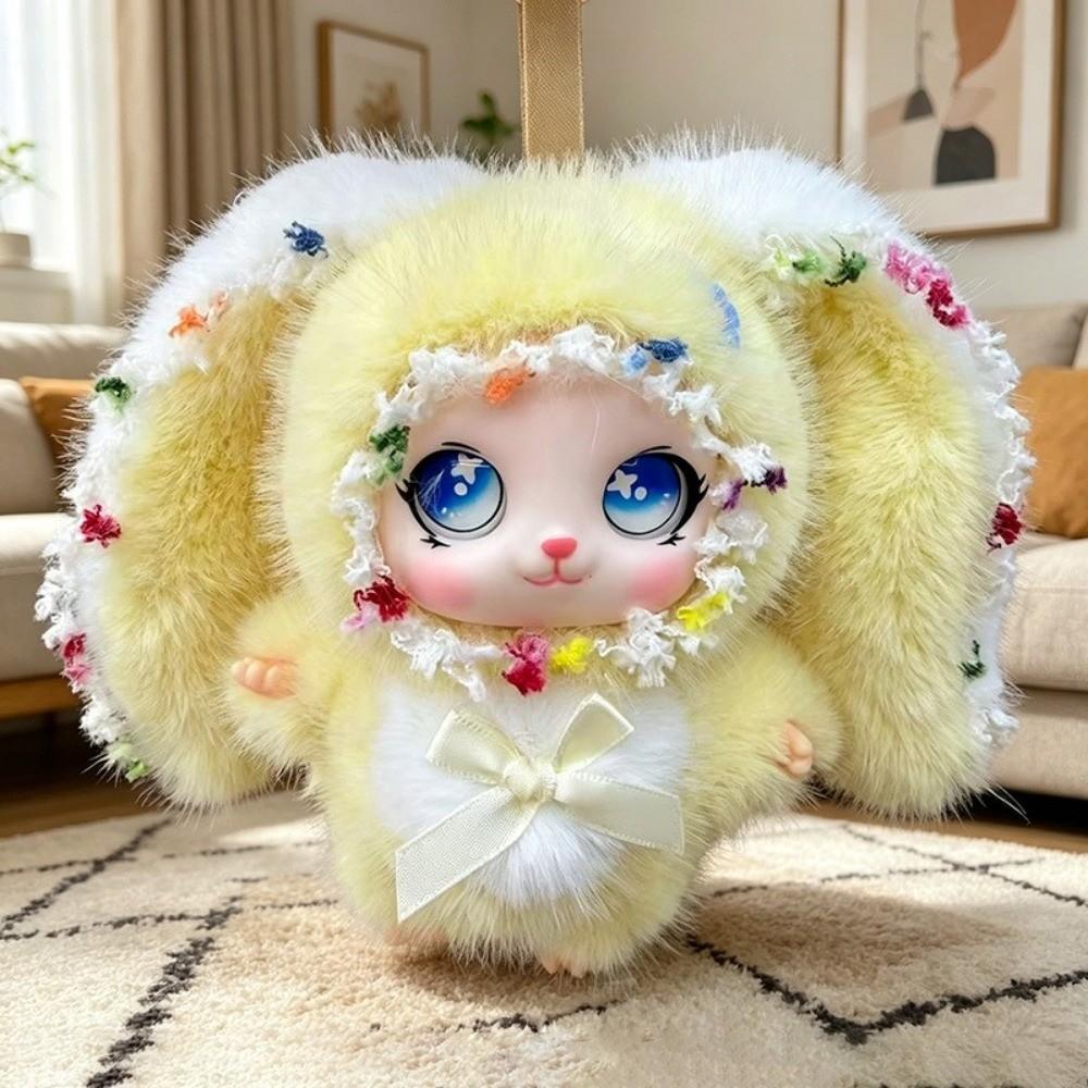 Ornaments Rabbit Plush Keychain Bag Hanging Car Key Ring Plush Doll Pendant  Women Girls Gift