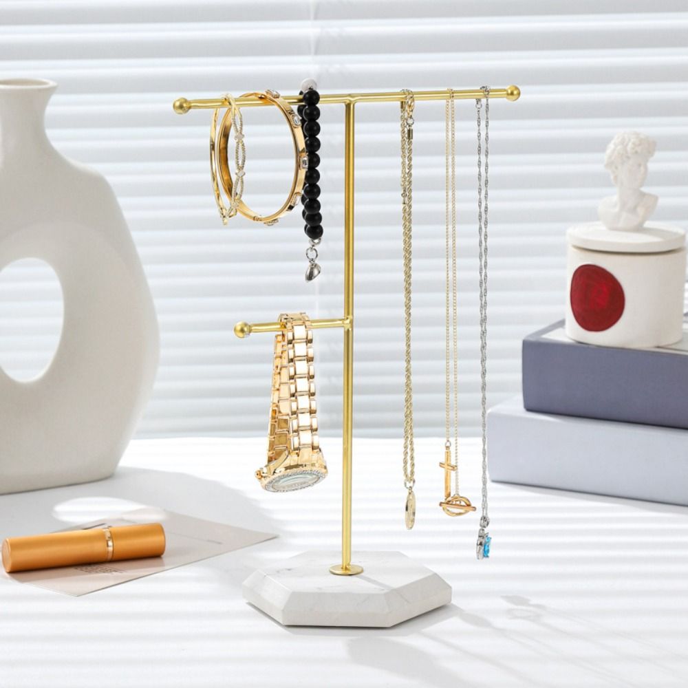 Metal Plated Ring Storage Rack Stable Base Jewelry Hanging Holder Retail Display
