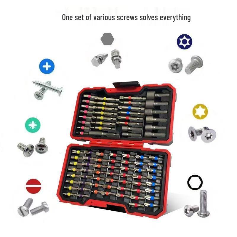 83-teiliges Elektrischer Schraubendreher & Bohrer-Set, S2 Material, Regenbogen-Bit-Steckschlüssel Magische Box