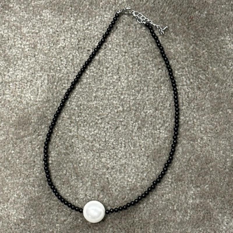 Elegant Bowknot Necklace Pearls Beads Heart Pendant Clavicle Chain French Style Collarbone Chains for Women Girls