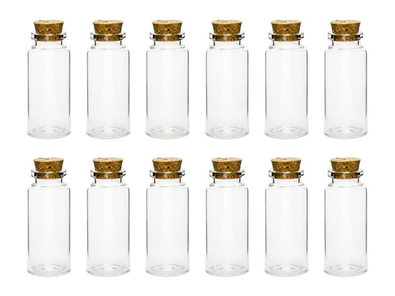7.5 glass bottles with cork, 12 pcs. | GB1