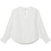 Levis Soft Comfortable Casual Solid Color Round Neck Long Sleeve Shirt Women Shirts White 003HP-0000