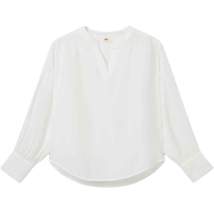 

Levis Мягкая Удобная Повседневная Однотонная Футболка с Круглым Вырезом и Длинным Рукавом Женские рубашки Белый 003HP-0000 XS