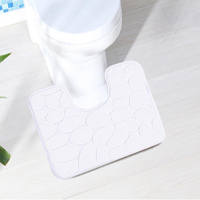 Toilet Door Mat Carpet Mat Toilet Floor Mat U-shaped Floor Mat Water Resist Mat Toilet Bathroom Moisture-wicking Non-slip Mat