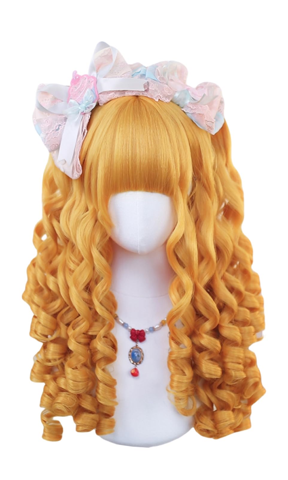 TTYAO REII Roman Curl Lolita Full Wig, Vertical Rolls, Curly Hair, Wavy, Palace Style, Aristocratic Style, Medieval European Style, Straight Bangs, Ha