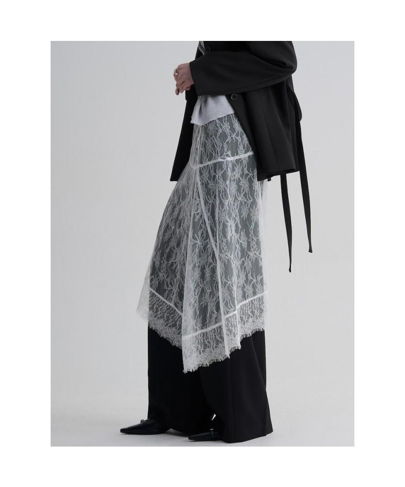 8SECONDS Lace Long Skirt White